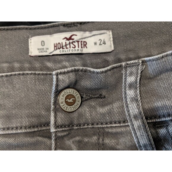 Hollister Jean Shorts  Women's Size 0 / w24  Gray Denim Cut-Off High Rise Shorts - Picture 5 of 7